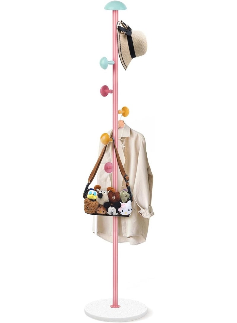 Happy Home Modern clothes hanger stand for children and adults – multi-purpose hanger for hanging clothes, bags, and caps – sturdy and stable metal, suitable for the entryway, bedroom, or children's room – 168 cm high - Image 1